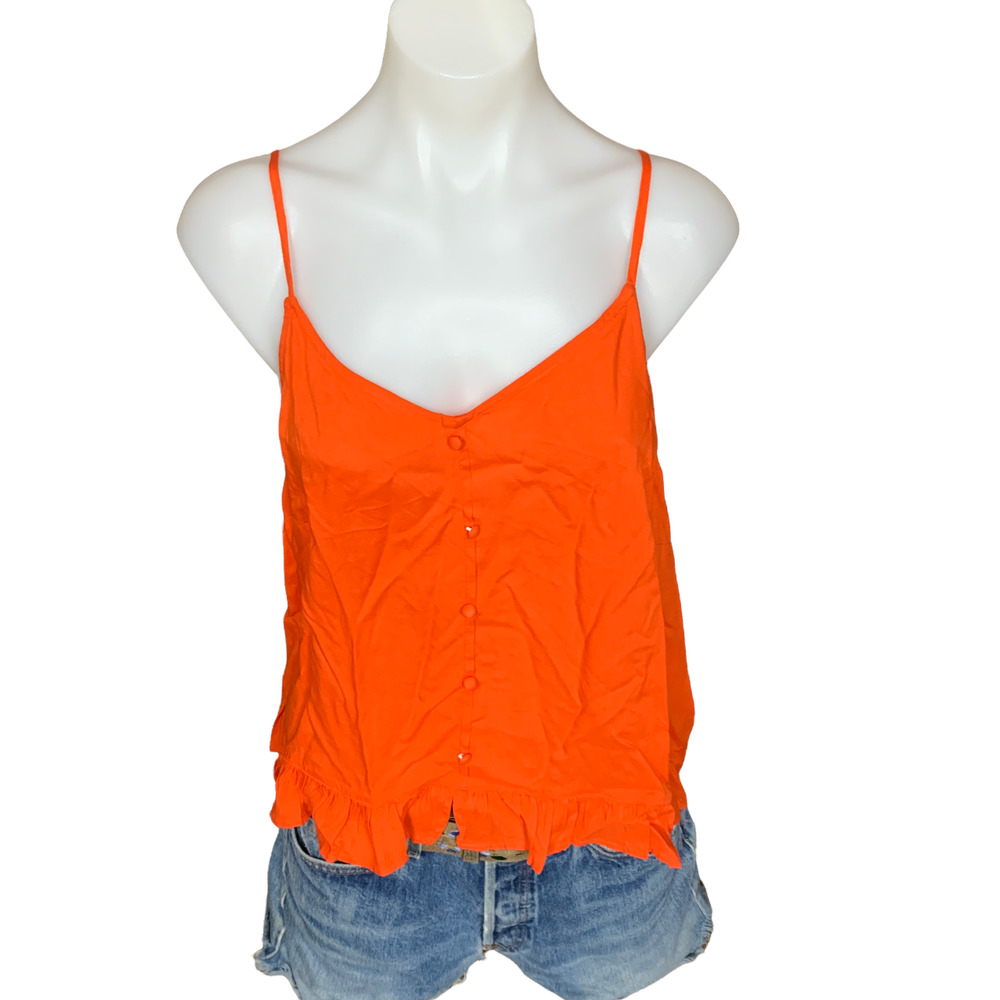Orange Babydoll Camisole Ruffle Trim 4X Boho Nordstrom Abound Flattering NEW - Picture 3 of 7